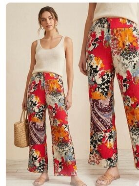 Bright Floral gauze pants